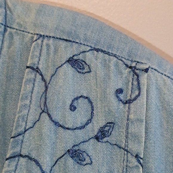 Vintage Carol Anderson II Denim Dress Women’s 20 Blue Midi‎ Shoulder Pads... - Picture 14 of 16